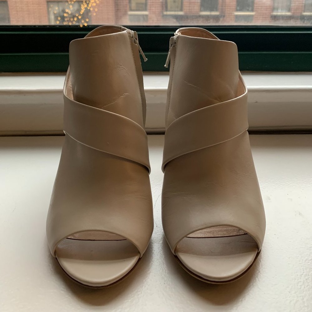 Club Monaco Ivory Peep Toe Booties